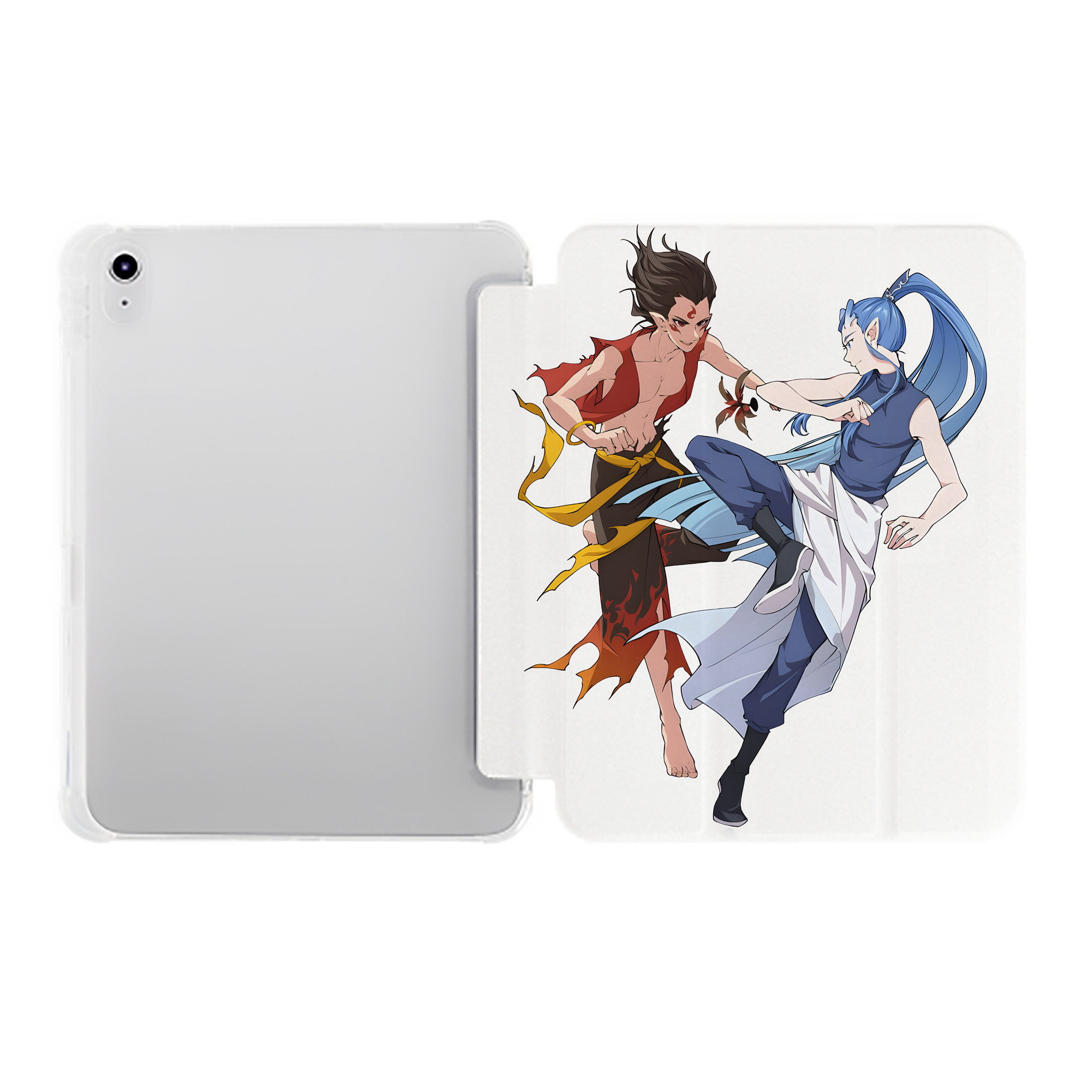 （画像用） Ne Zha 2 ナタ 魔童の大暴れ IPad ケース ペン収納付き 三つ折りスタンド PUレザー×シリコン 対応機種9.5/10.5/10.9インチ
